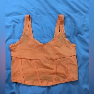 Yellow cropped tank top